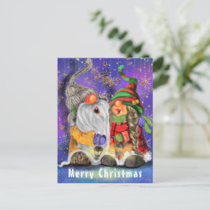 Weihnachtskarte mit Gnompaar Postkarte