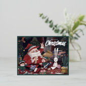 Weihnachtskarte mit Gold Folien Feiertagspostkarte (Stehend vorne)