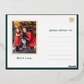 Weihnachtskarte mit Gold Folien Feiertagspostkarte (Rückseite)