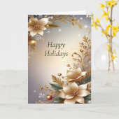 Weihnachtskarte mit goldenen Blumen Karte (Gelbe Blume)