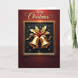 Weihnachtskarte mit goldenen Glocken Karte