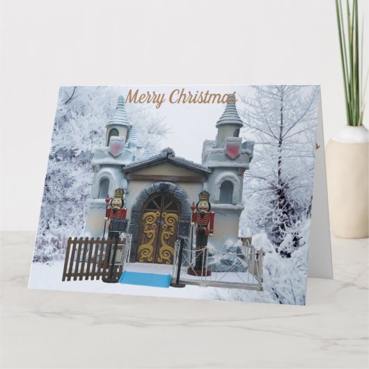 Weihnachtskarte mit Grotto und Nutcrackers Karte (Vorderseite)