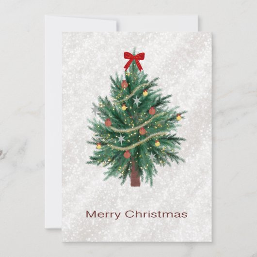 Weihnachtskarte mit handgezeichnetem Baum Feiertagskarte (Vorderseite)