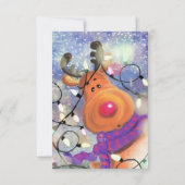 Weihnachtskarte mit Happy Rentier Karte (Rückseite)