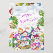 Weihnachtskarte mit Happy Snowmans Party (Vorne/Hinten)