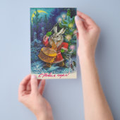 Weihnachtskarte mit Hase und Trommel Flyer (Handgriff)