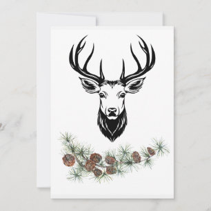 „Weihnachtskarte mit Hirsch - Winterzauber“ Karte