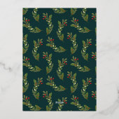 Weihnachtskarte mit Holly-Blätter Folien Feiertagskarte (Rückseite)