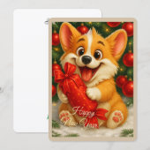 Weihnachtskarte mit Hund Feiertagskarte (Vorne/Hinten)
