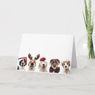 WEIHNACHTSKARTE MIT HUNDEN, DIE WEIHNACHTEN FEIERN DANKESKARTE