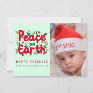 WEIHNACHTSKARTE MIT INDIVIDUELLER FOTO FRIEDEN AUF KARTE