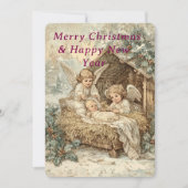 Weihnachtskarte mit Jesuskind in der Krippe Einladung (Vorderseite)