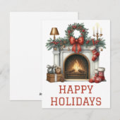 Weihnachtskarte mit Kaminfeuer Feiertagskarte (Vorne/Hinten)