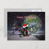 Weihnachtskarte mit Katze Feiertagspostkarte (Vorne/Hinten)
