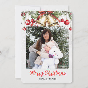 Weihnachtskarte mit Kiefernfoto Rahmen Einladung