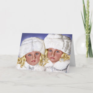 Weihnachtskarte mit Kindern Feiertagskarte