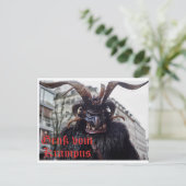 Weihnachtskarte mit Krampus Gruß Postkarte (Stehend Vorderseite)