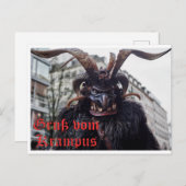 Weihnachtskarte mit Krampus Gruß Postkarte (Vorne/Hinten)