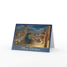 Weihnachtskarte mit Krippenszene 