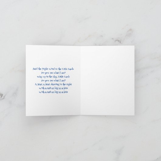 Weihnachtskarte mit Lamm und Stern Dankeskarte (Innenseite)