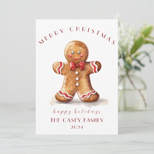Weihnachtskarte mit Lebkuchen Feiertagskarte (Stehend Vorderseite)