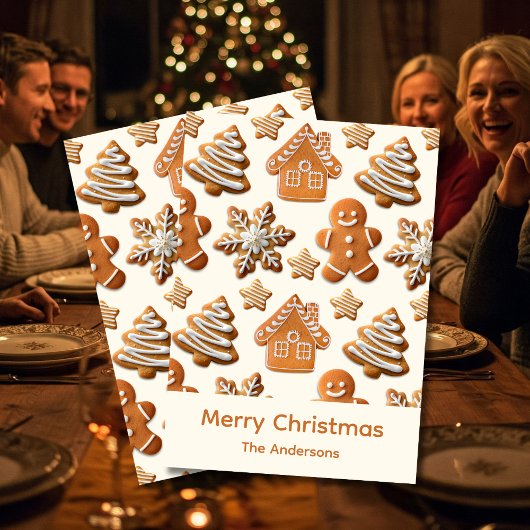 Weihnachtskarte mit Lebkuchenmotiv Feiertagskarte