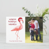Weihnachtskarte mit lustiger Flamingo-Weihnachtsma Feiertagskarte (Stehend Vorderseite)