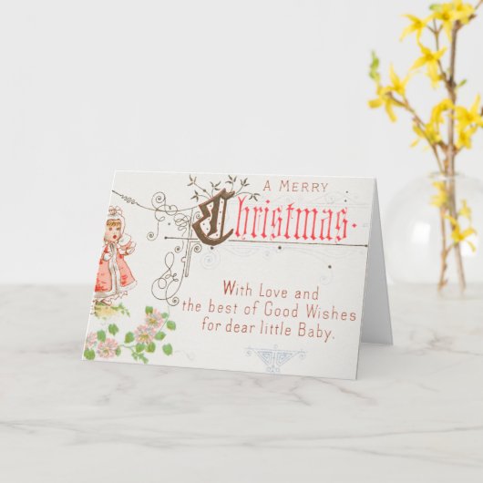 Weihnachtskarte mit Mädchen Karte (Gelbe Blume)