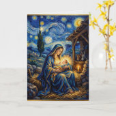 Weihnachtskarte mit Maria und Jesus Geburt Karte (Gelbe Blume)