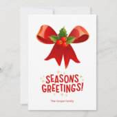 Weihnachtskarte mit Mistelzweig-Band-Saisonsgruß Feiertagskarte (Vorderseite)