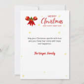 Weihnachtskarte mit Mistelzweig-Band-Saisonsgruß Feiertagskarte (Rückseite)