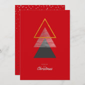 Weihnachtskarte mit modernen geometrischen Bäumen. Save The Date (Vorne/Hinten)