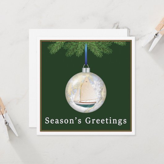 Weihnachtskarte mit nautischem Thema Karte (Vorderseite/Rückseite Beispiel)