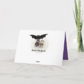 Weihnachtskarte mit Niedlichem Basset, Fledermäuse Karte (Rückseite)