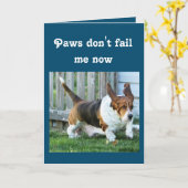 Weihnachtskarte mit Niedlichem Basset-Hund, indivi Karte (Gelbe Blume)