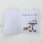 Weihnachtskarte mit Niedlichem Basset und Vodka Karte (Innenseite)