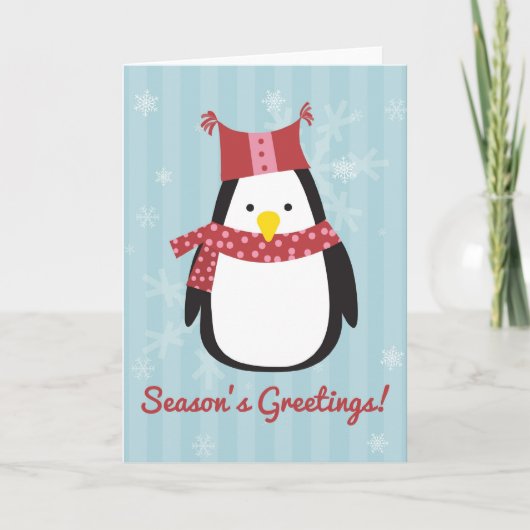 Weihnachtskarte mit niedlichem Pinguin Feiertagskarte (Vorderseite)
