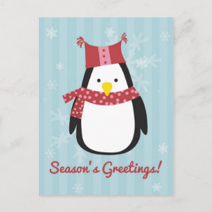 Weihnachtskarte mit niedlichem Pinguin Feiertagspostkarte