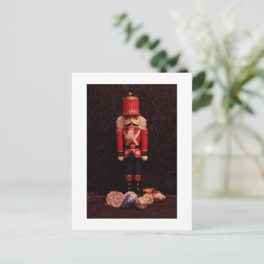Weihnachtskarte mit Nusscracker Feiertagspostkarte (Stehend Vorderseite)