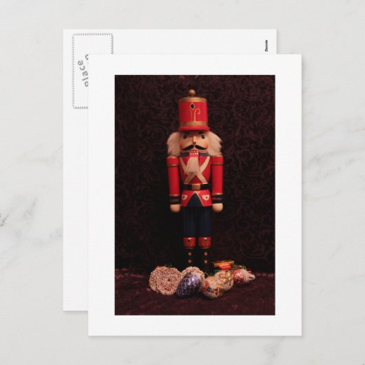 Weihnachtskarte mit Nusscracker Feiertagspostkarte (Vorne/Hinten)