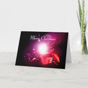 Weihnachtskarte mit offener Geschenkboxen Feiertagskarte