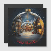 Weihnachtskarte mit Ornament – Benutzerdefinierter Magnetkarte (Vorne/Hinten)