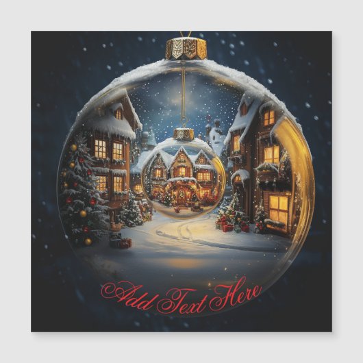 Weihnachtskarte mit Ornament – Benutzerdefinierter Magnetkarte (Vorderseite)