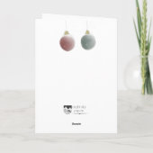 Weihnachtskarte mit Ornamenten Dankeskarte (Rückseite)