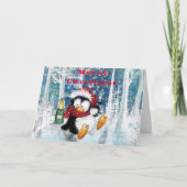 Weihnachtskarte mit Party Pinguin Karte (Vorderseite)