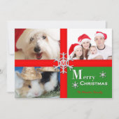 Weihnachtskarte mit personalisiertem Foto Feiertagskarte (Vorderseite)