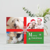 Weihnachtskarte mit personalisiertem Foto Feiertagskarte (Stehend Vorderseite)