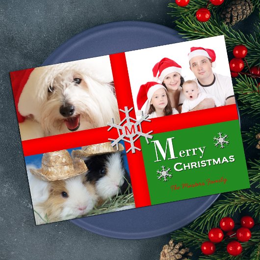 Weihnachtskarte mit personalisiertem Foto Feiertagskarte