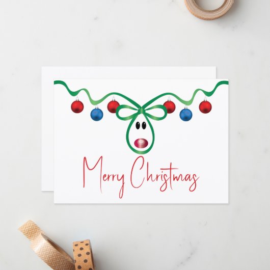 Weihnachtskarte mit Personalisiertem Text Mitteilungskarte (Vorderseite/Rückseite Beispiel)