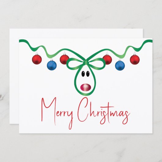 Weihnachtskarte mit Personalisiertem Text Mitteilungskarte (Vorne/Hinten)